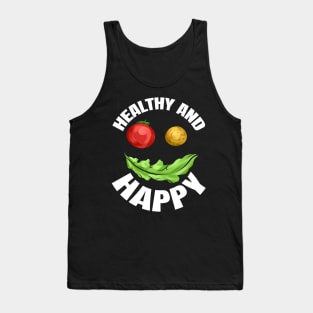 Veggie Face Is Healthy And Happy Because It Is Vegan Tank Top